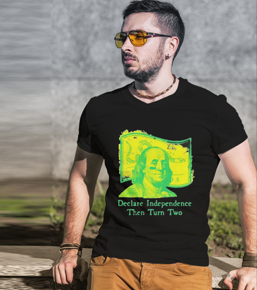 Declare Independence Then Turn Two Benjamin Franklin Join Or Die Snake Flag T-Shirt
