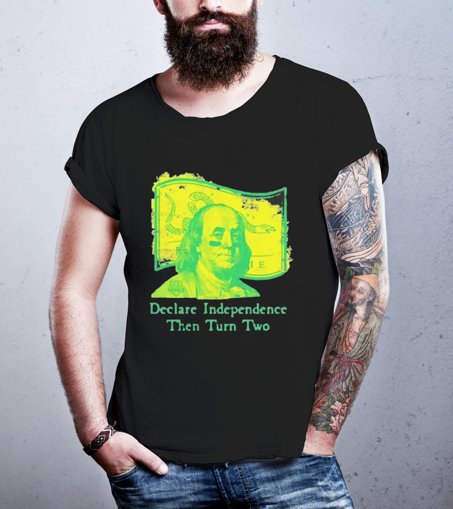 Declare Independence Then Turn Two Benjamin Franklin Join Or Die Snake Flag T-Shirt