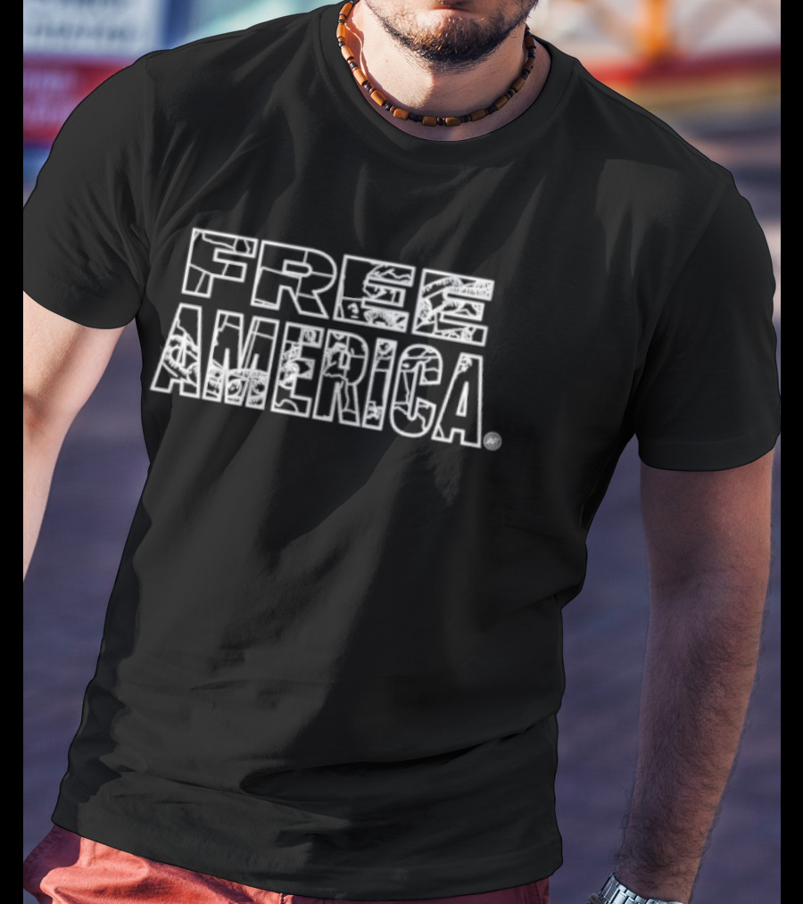 FREE AMERICA Bold Patriotic T-Shirt