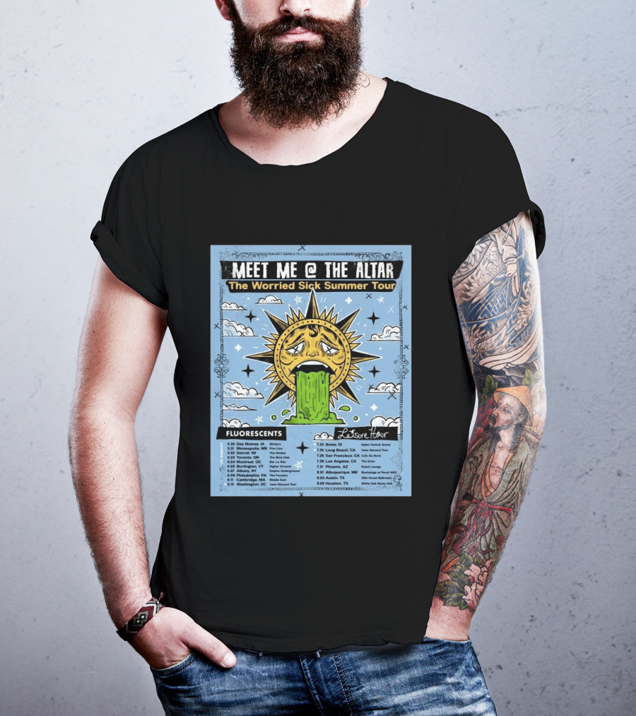 Meet Me @ The Altar The Worried Sick Summer Tour 2026 Dates Fluorescents Leisure Hour T-Shirt