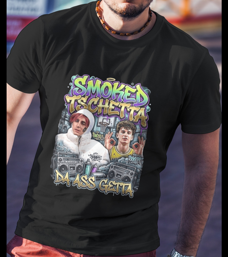 Smoked Tschetta Da Ass Getta Basketball Street Art Boomboxes T-Shirt