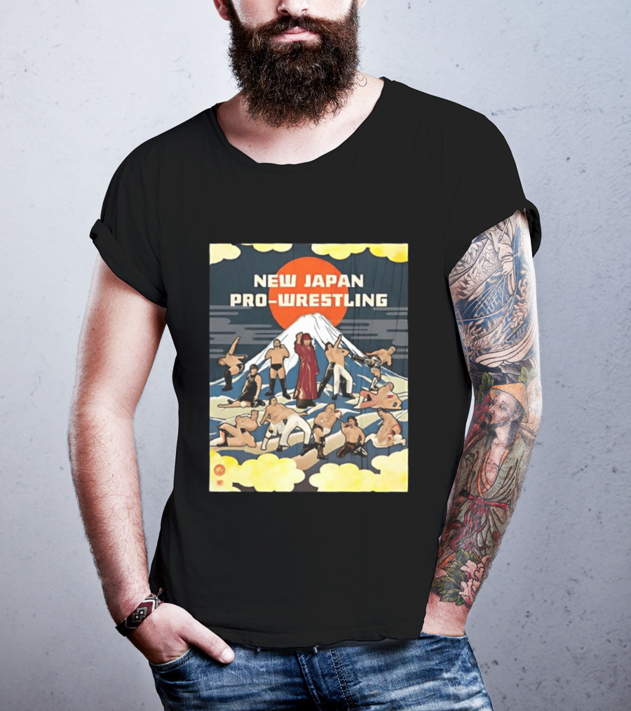 New Japan Pro Wrestling Wrestlers Mount Fuji T-Shirt