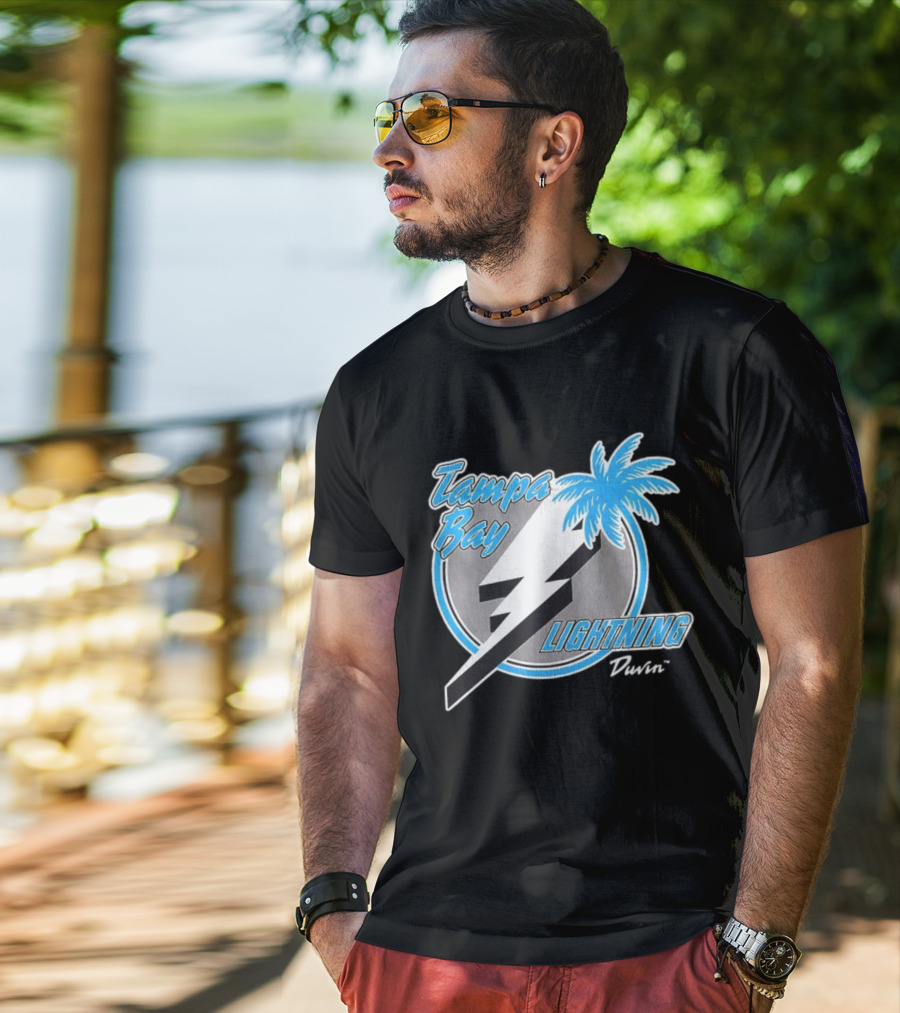 Tampa Bay Lightning NHL Tropics Palm Tree And Bolt T-Shirt