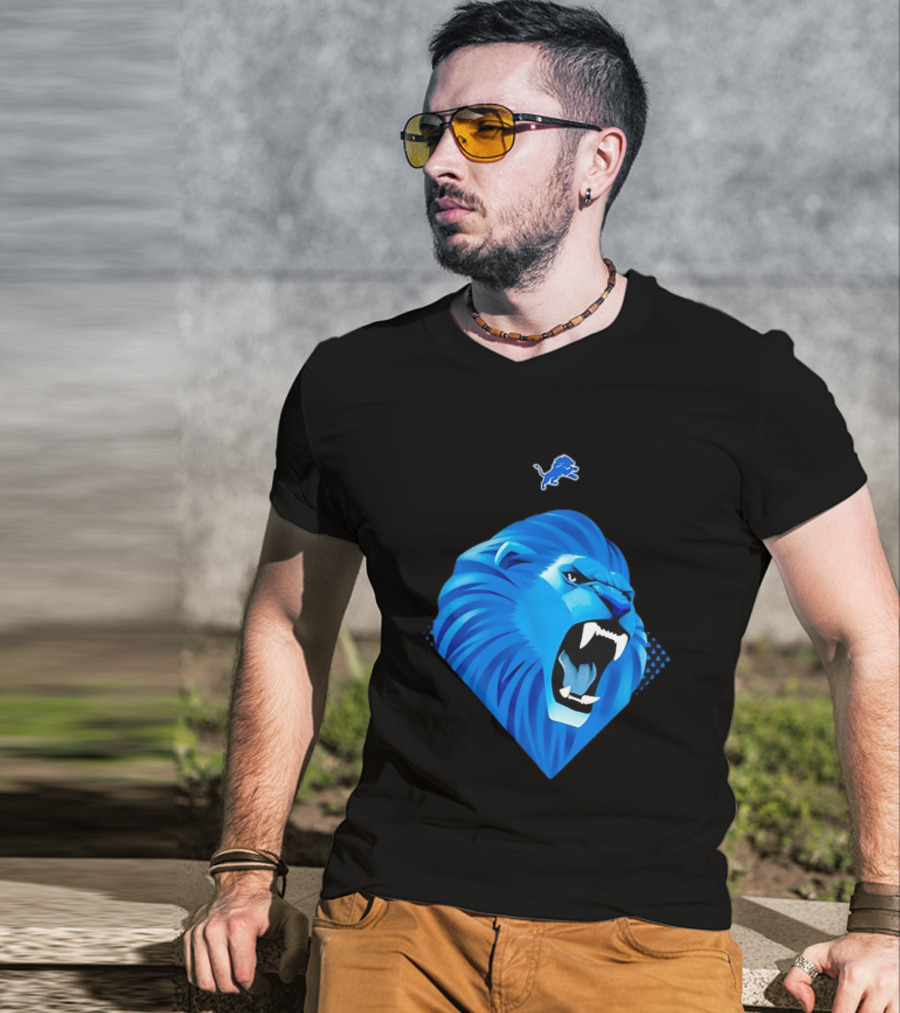 Team Youth Detroit Lions Roaring Blue Lion T-Shirt