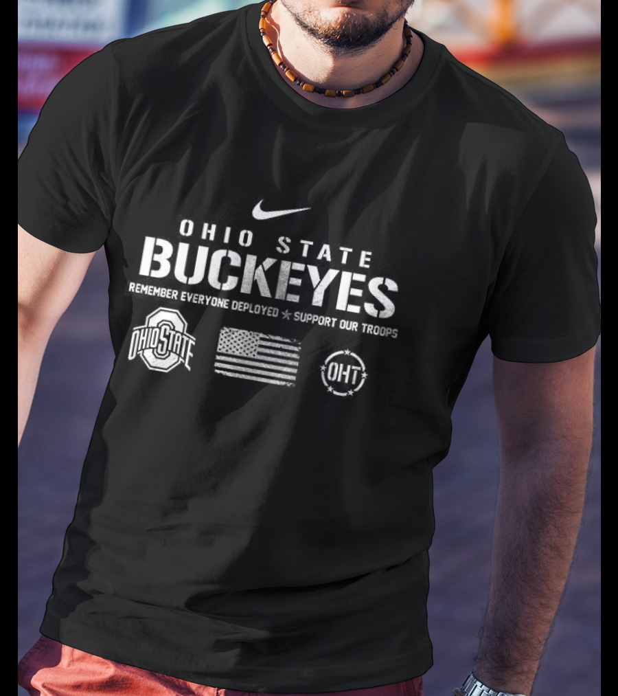 Ohio State Buckeyes Nike Red Friday Remember Everyone Deployed Scooter Elite Todd T-Shirt
