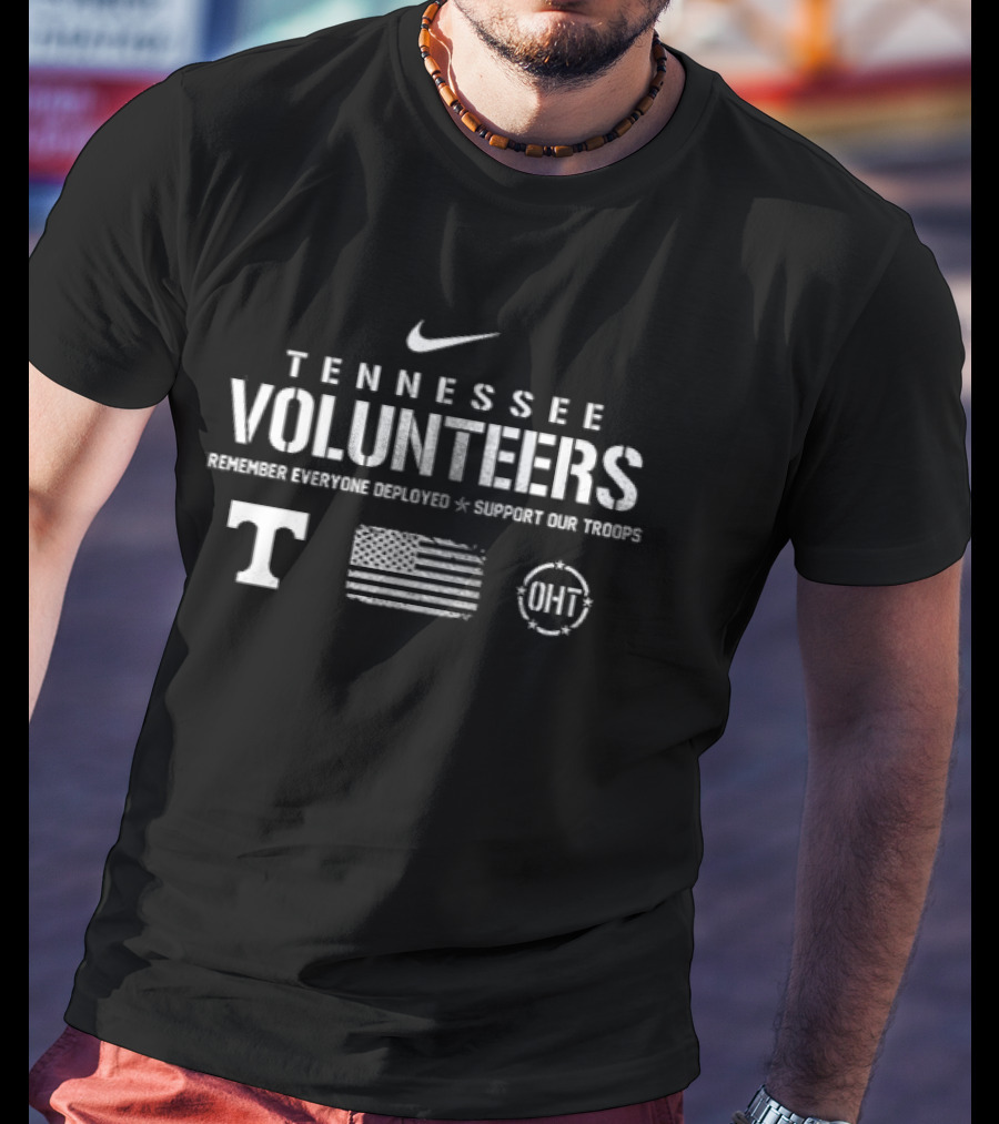 Nike Tennessee Volunteers Remember Everyone Deployed Support Our Troops Tennessee Flag OHT T-Shirt