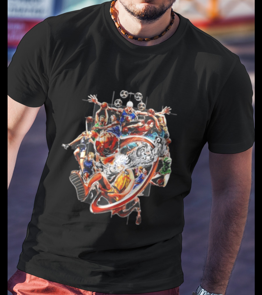 One Piece NBA Collaboration Luffy Zoro Slam Dunk Jump Festa Event T-Shirt