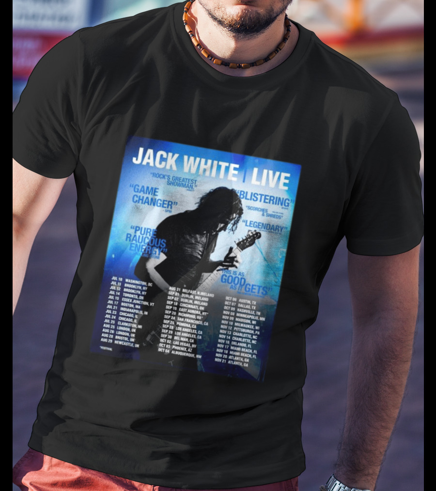 Jack White Live 2026 North America UK Ireland Tour Dates Washington DC Kickoff T-Shirt