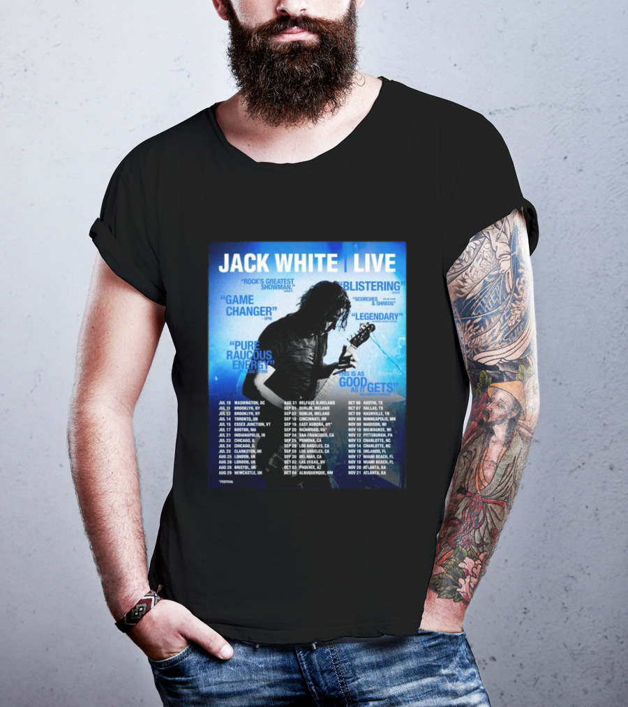 Jack White Live 2026 North America UK Ireland Tour Dates Washington DC Kickoff T-Shirt
