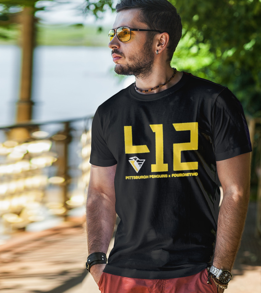Pittsburgh Penguins 412 Fouronetwo Yellow Number T-Shirt
