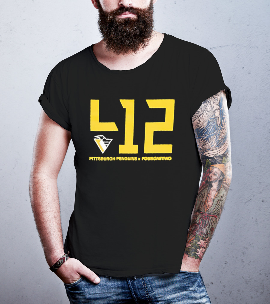 Pittsburgh Penguins 412 Fouronetwo Yellow Number T-Shirt