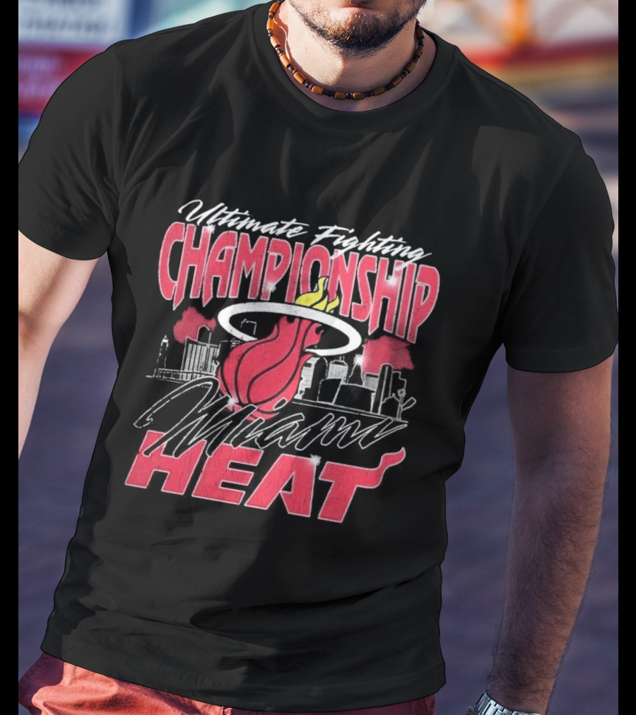 Ultimate Fighting Championship Crossover Miami Heat UFC 327 Kaseya Center T-Shirt