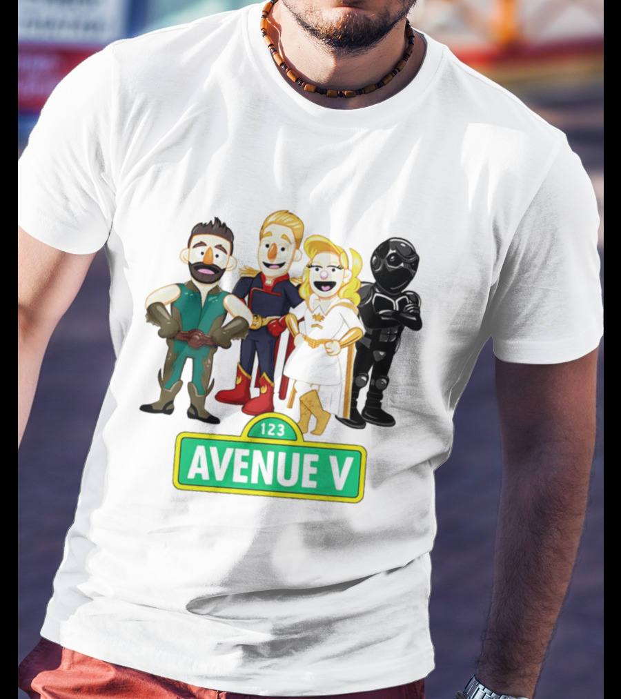 123 Avenue V Cartoon Characters Crossover Ensemble T-Shirt
