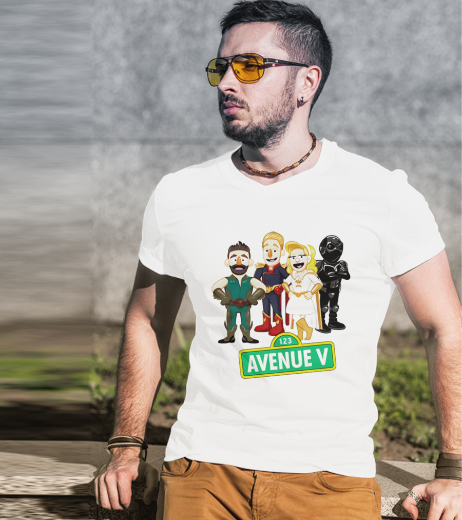 123 Avenue V Cartoon Characters Crossover Ensemble T-Shirt