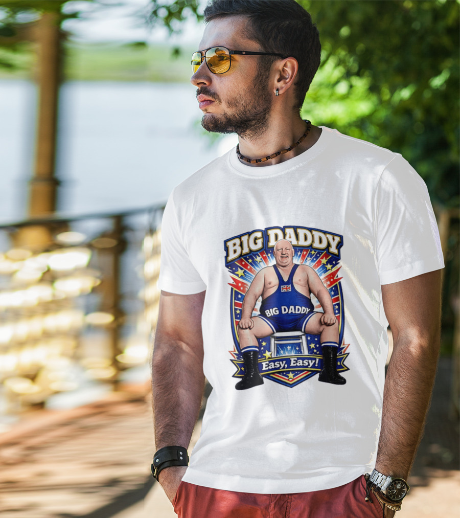 Big Daddy Easy Easy British Wrestler Stars Stripes T-Shirt