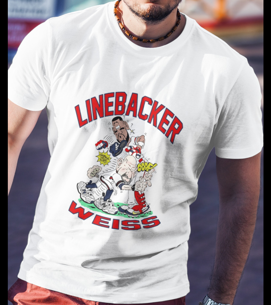 Linebacker Weiss Walt Weiss Caricature Comic Style Action T-Shirt