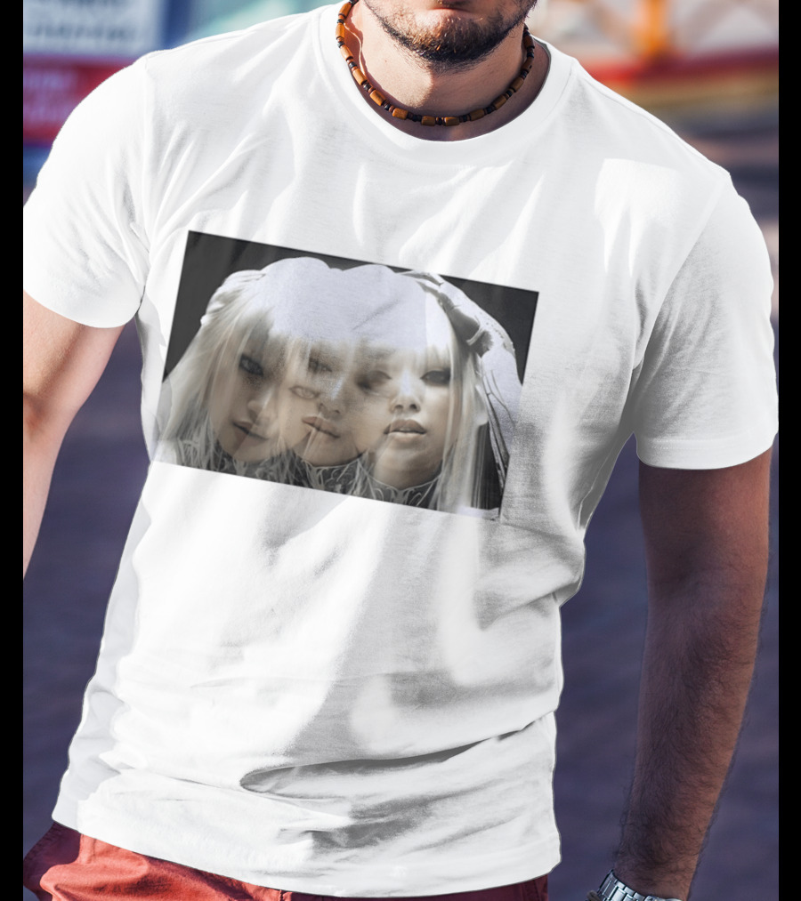 Lisa Bad Angel Gothic Aesthetic Triple Exposure Faces T-Shirt