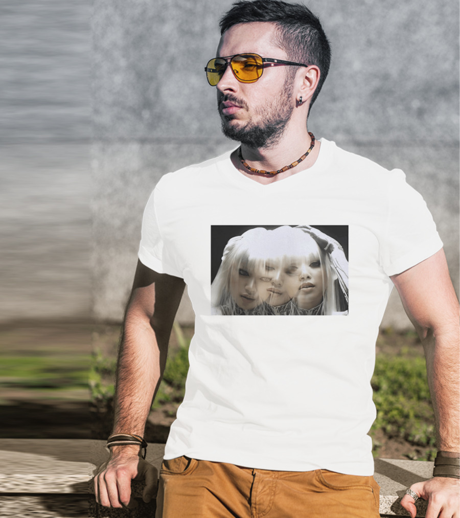 Lisa Bad Angel Gothic Aesthetic Triple Exposure Faces T-Shirt