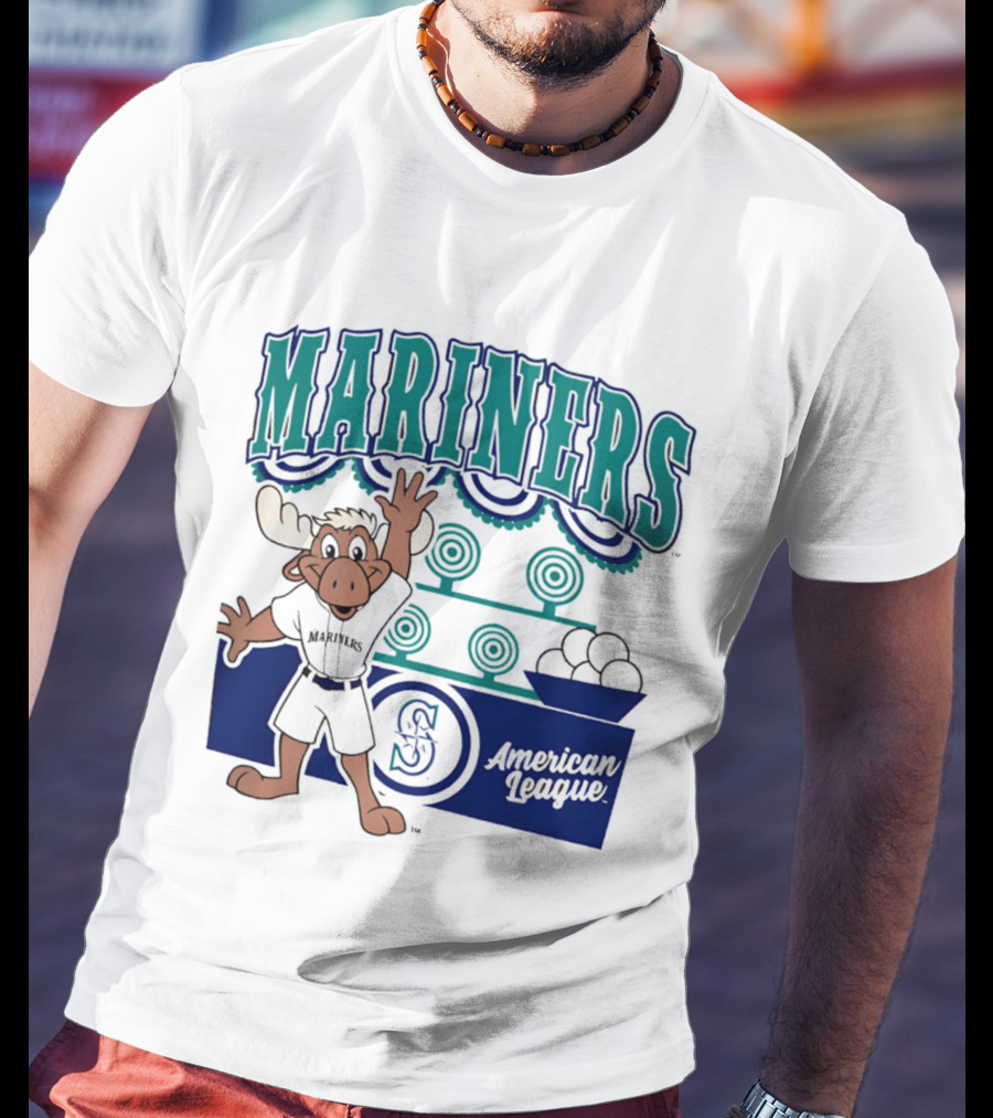 Seattle Mariners Moose Mascot American League 2026 Step Back Up T-Shirt