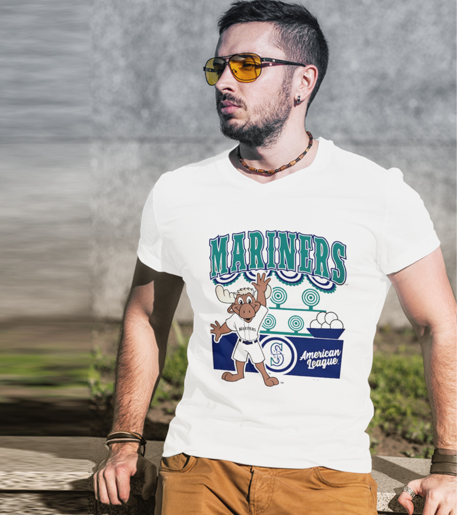 Seattle Mariners Moose Mascot American League 2026 Step Back Up T-Shirt
