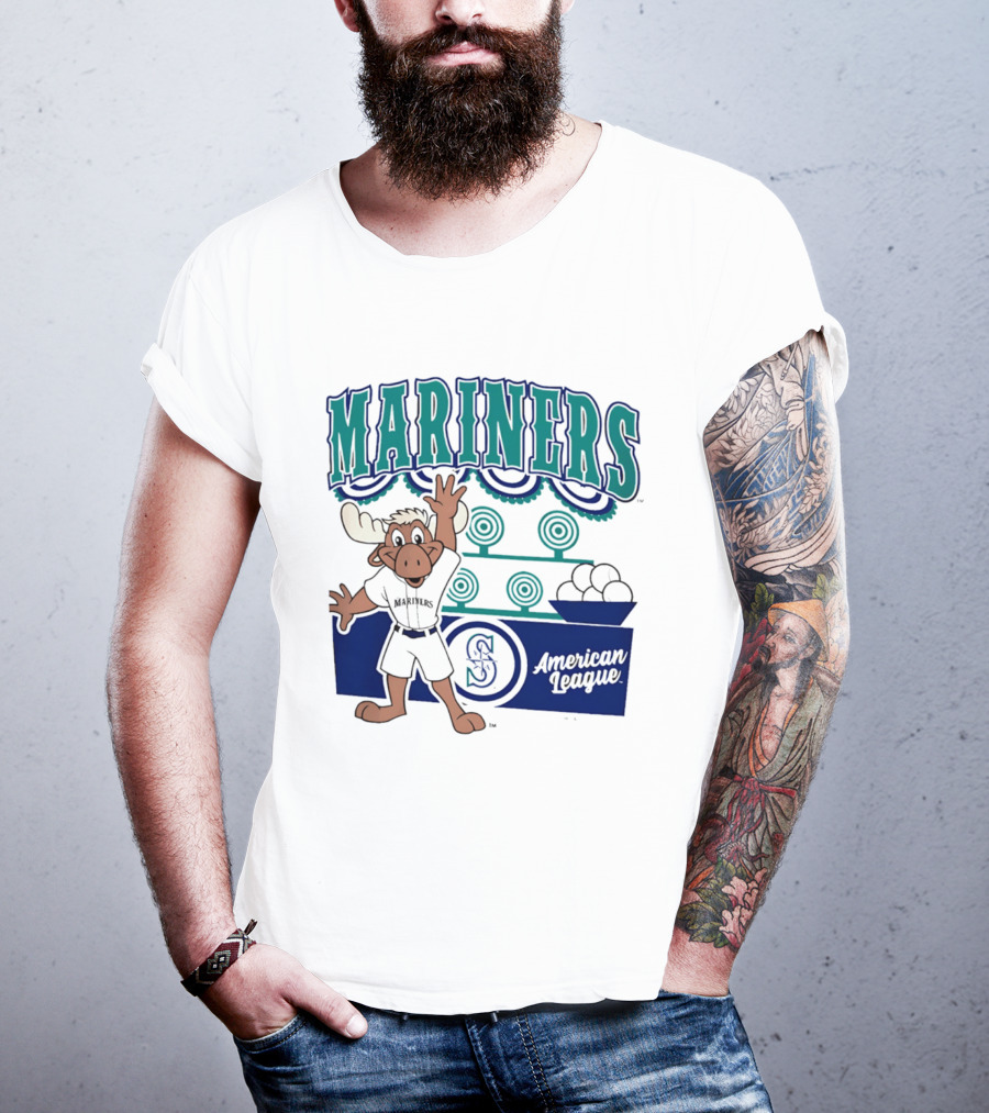 Seattle Mariners Moose Mascot American League 2026 Step Back Up T-Shirt
