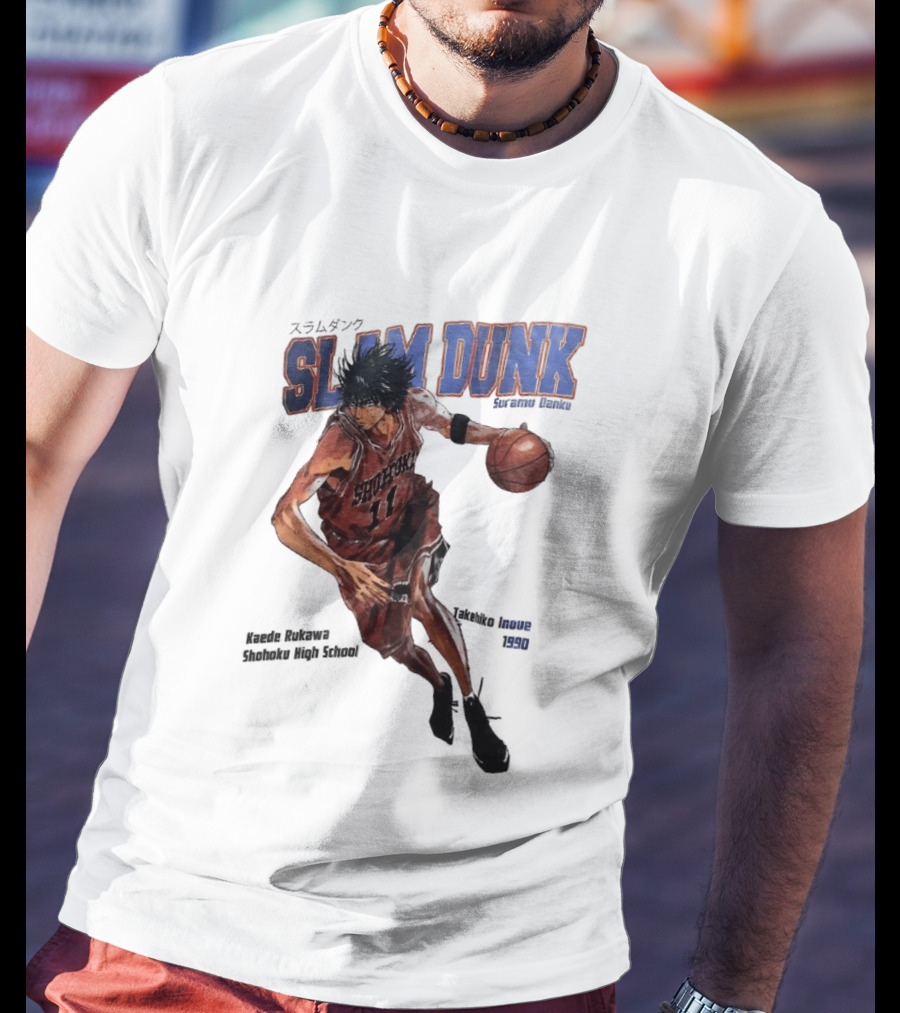 Slam Dunk Kaede Rukawa Shohoku High School Basketball Anime Character Japan T-Shirt