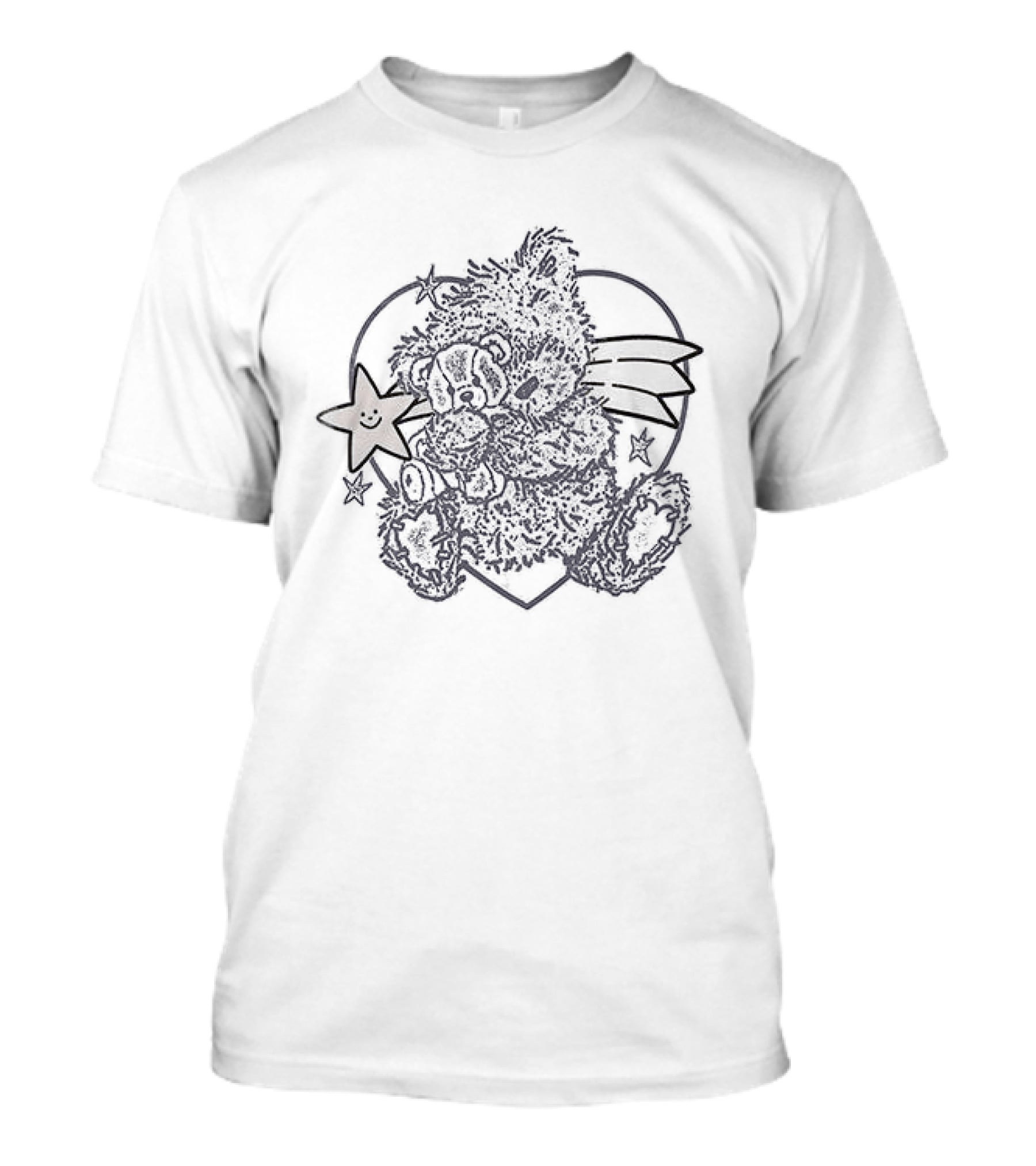 We Begin With Nothing We Leave With Nothing So What Is There To Worry About Teddy Heart Star Banner T-Shirt