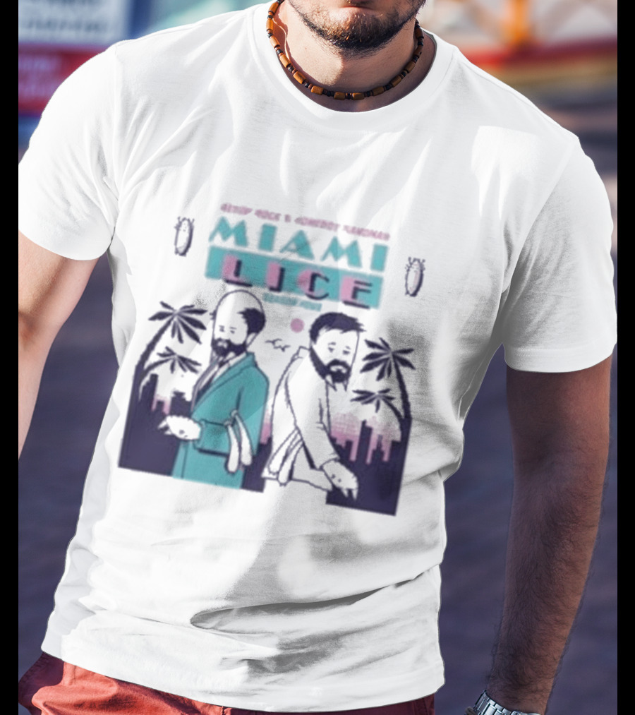 Aesop Rock Homeboy Sandman Miami Lice Retro Palm Trees 80s T-Shirt