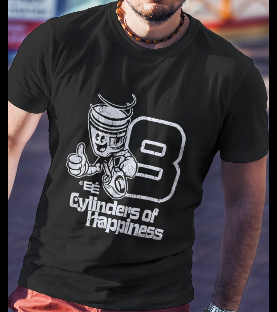 8 Cylinders Of Happiness Emoji Character Thumbs Up T-Shirt