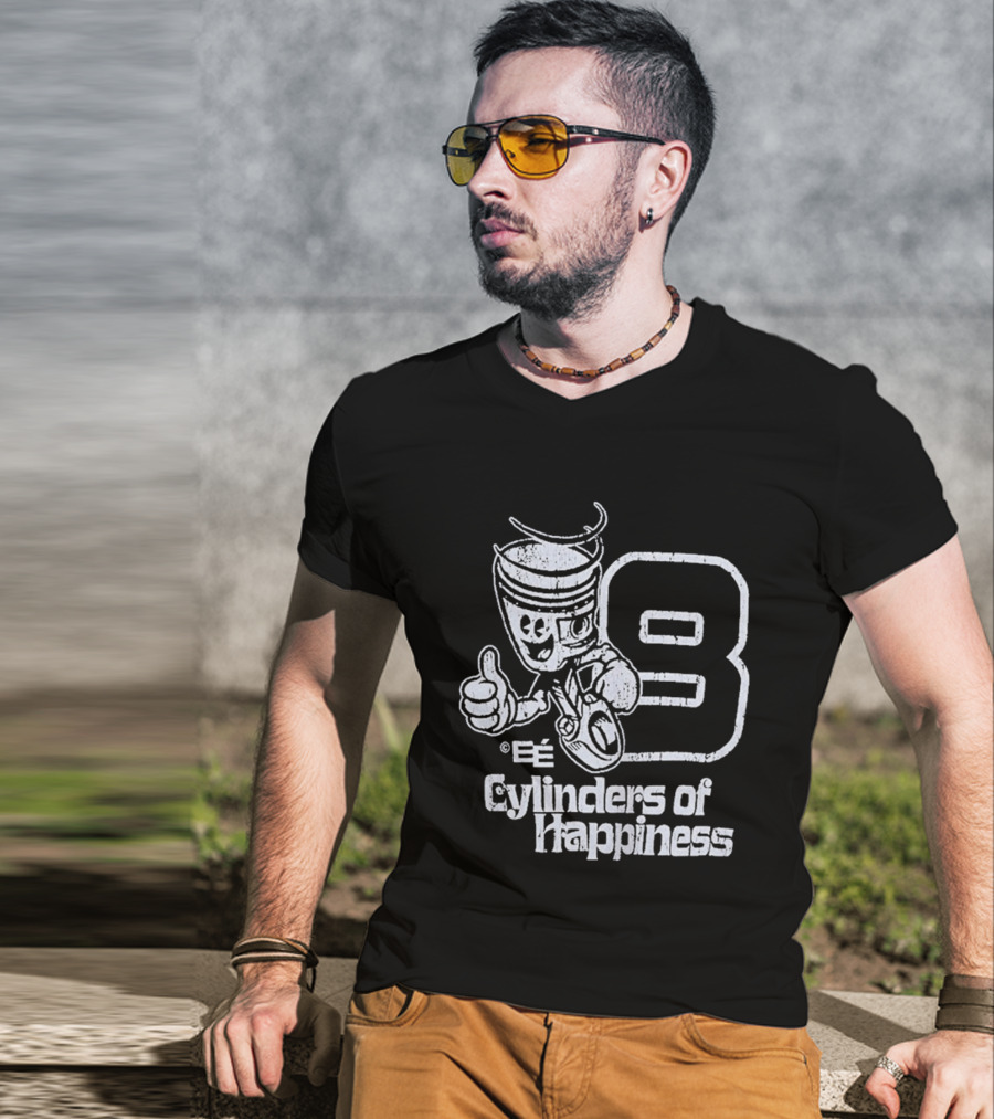8 Cylinders Of Happiness Emoji Character Thumbs Up T-Shirt