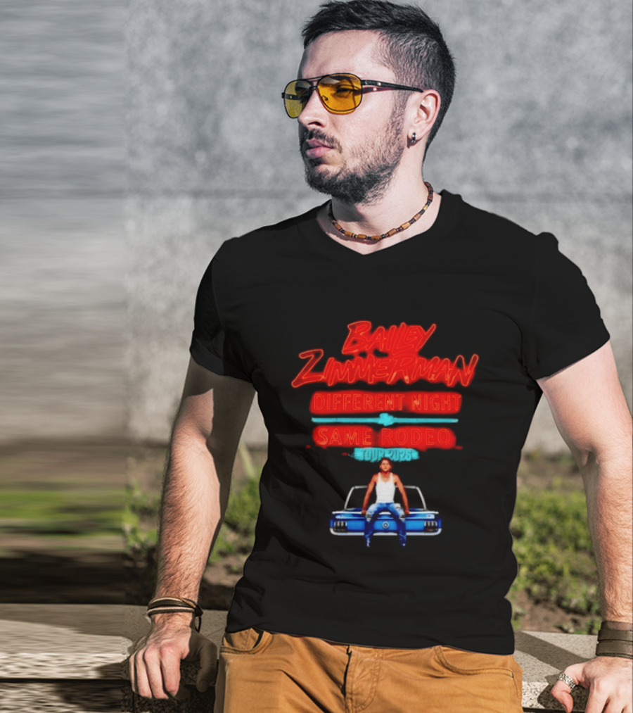 Bailey Zimmerman Different Night Same Rodeo Tour 2026 T-Shirt