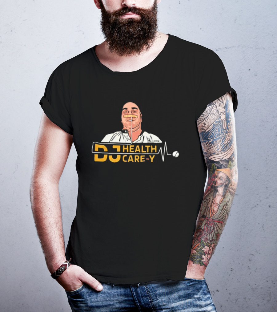 DJ Health Care Y With Medical Face Mask And Stethoscope Line T-Shirt