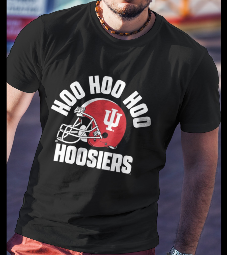 Indiana Hoosiers Hoo Hoo Hoo Football Helmet Logo Hoosiers T-Shirt