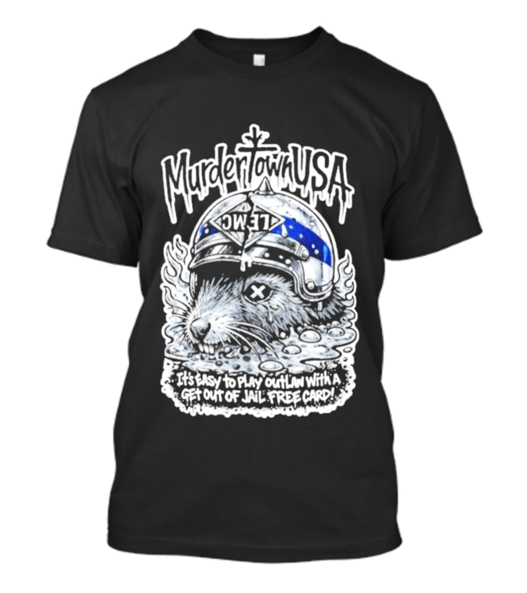 Murder Town USA It's Easy To Play Outlaw Get Out Of Jail Free Card Wild West T-Shirt