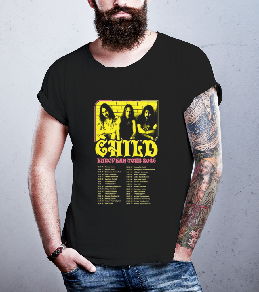 Child Europe Tour 2026 Concert Dates And Locations T-Shirt