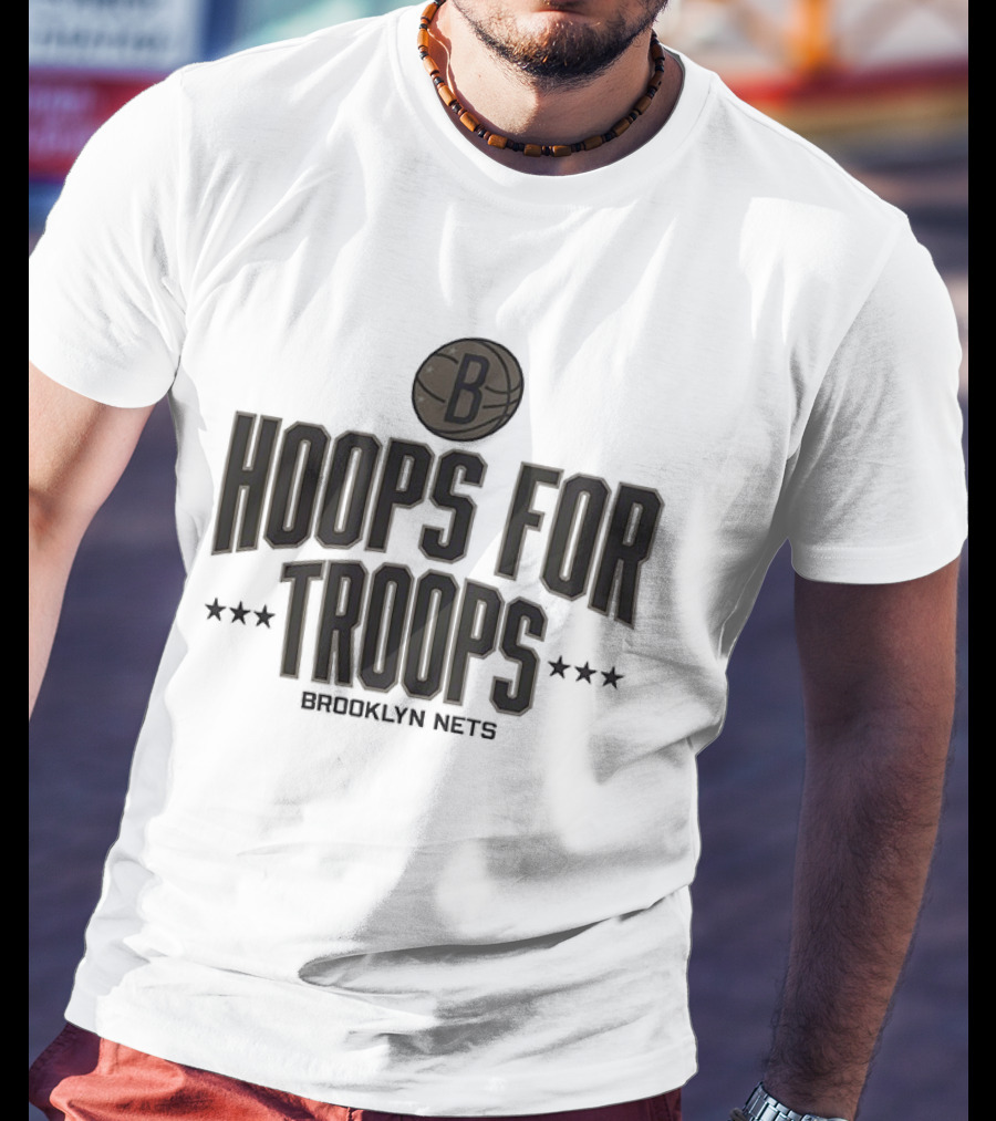 Brooklyn Nets Hoops For Troops 2025 NBA Basketball Event T-Shirt