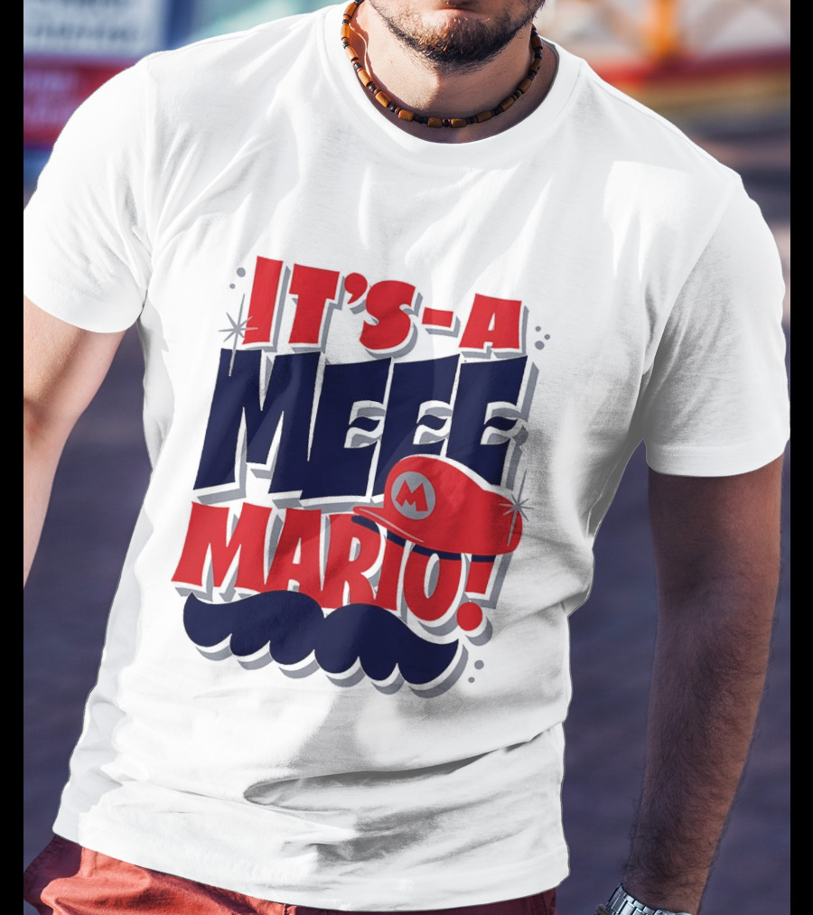 It's A Meee Mario M Moustache Cap T-Shirt