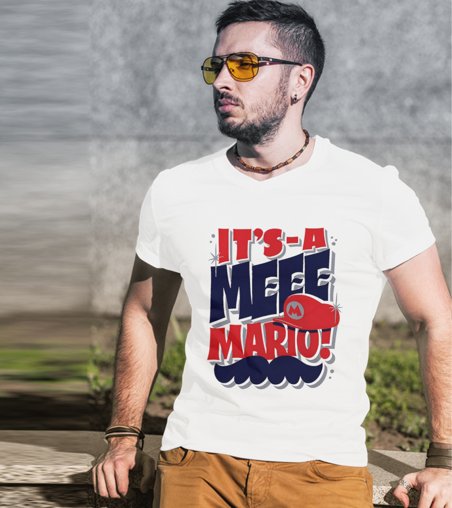 It's A Meee Mario M Moustache Cap T-Shirt