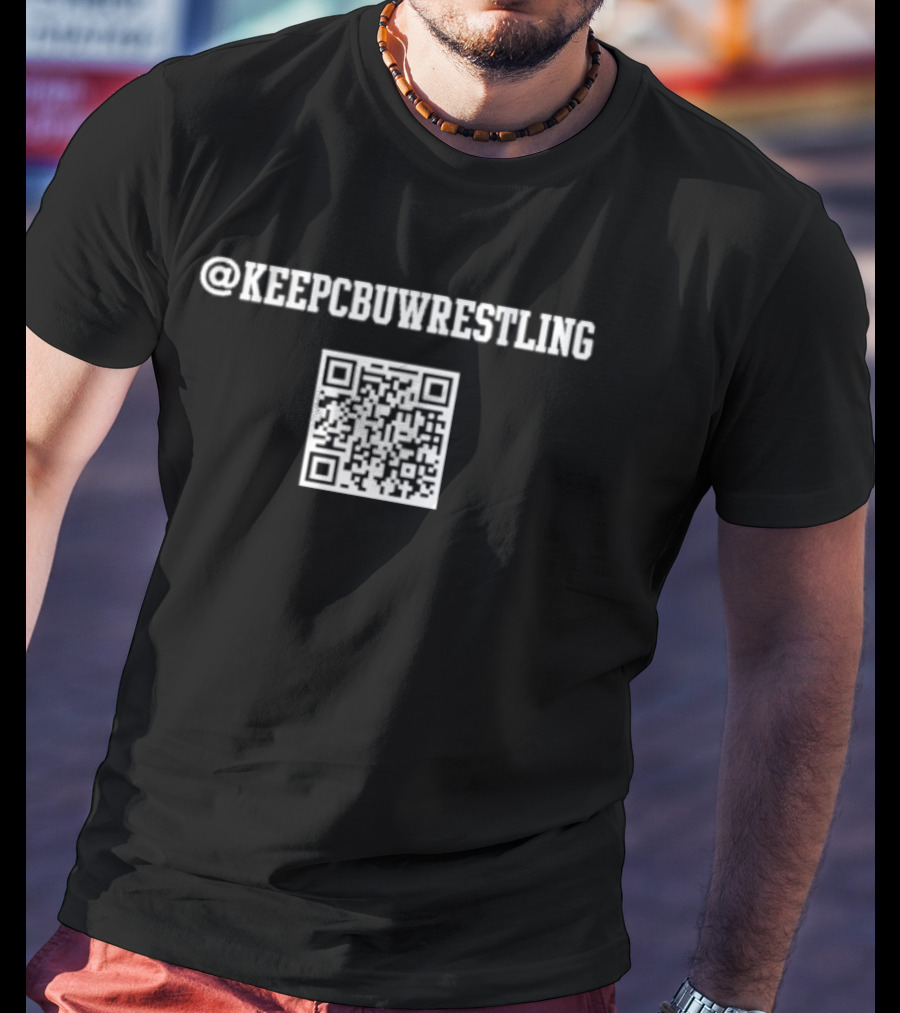 Keep CBU Wrestling QR Code Opposing Teams T-Shirt