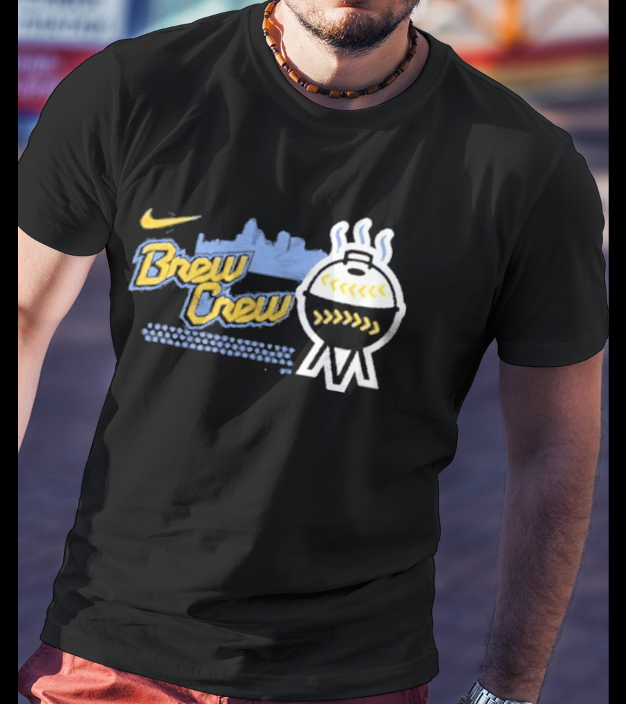 Milwaukee Brewers Brew Crew Nike Skyline BBQ Baseball T-Shirt