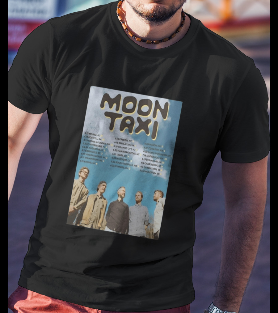 Moon Taxi 2026 Summer Tour Dates With Band Photo Sky T-Shirt