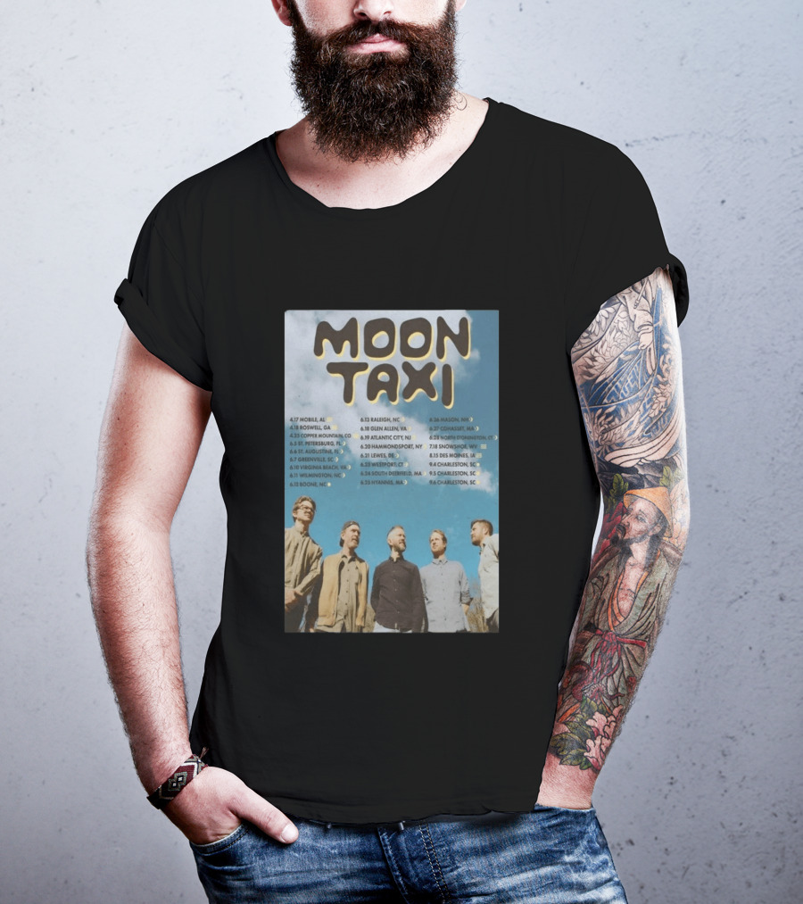 Moon Taxi 2026 Summer Tour Dates With Band Photo Sky T-Shirt
