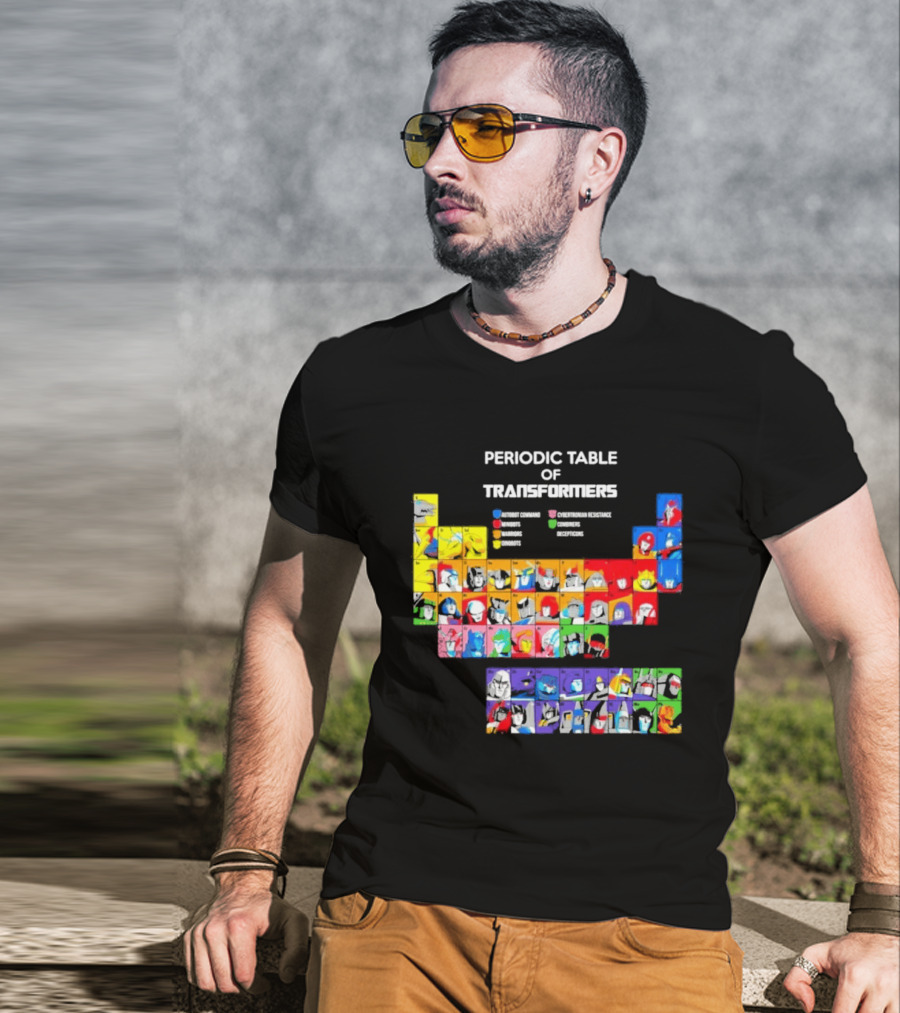 Periodic Table Of Transformers Autobots Decepticons Maximals Predacons T-Shirt