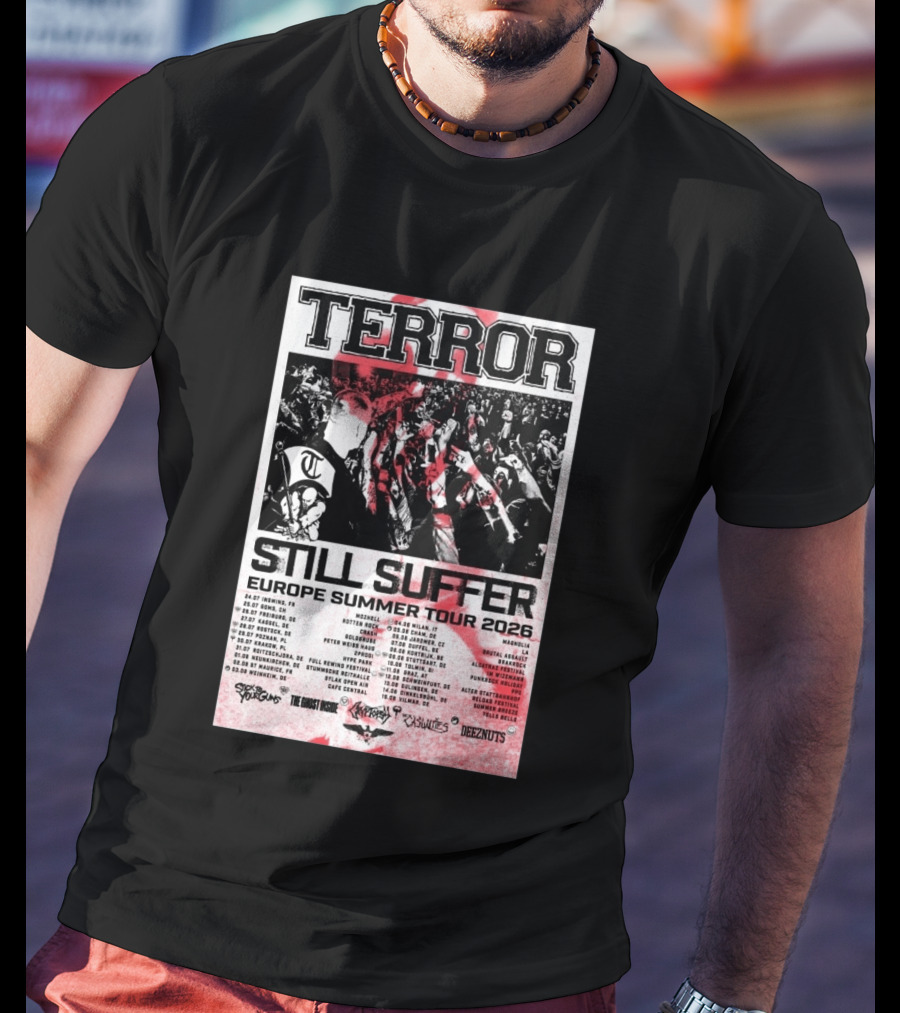 TERROR Still Suffer Europe Summer Tour 2026 With Stick To Your Guns And The Ghost Inside T-Shirt