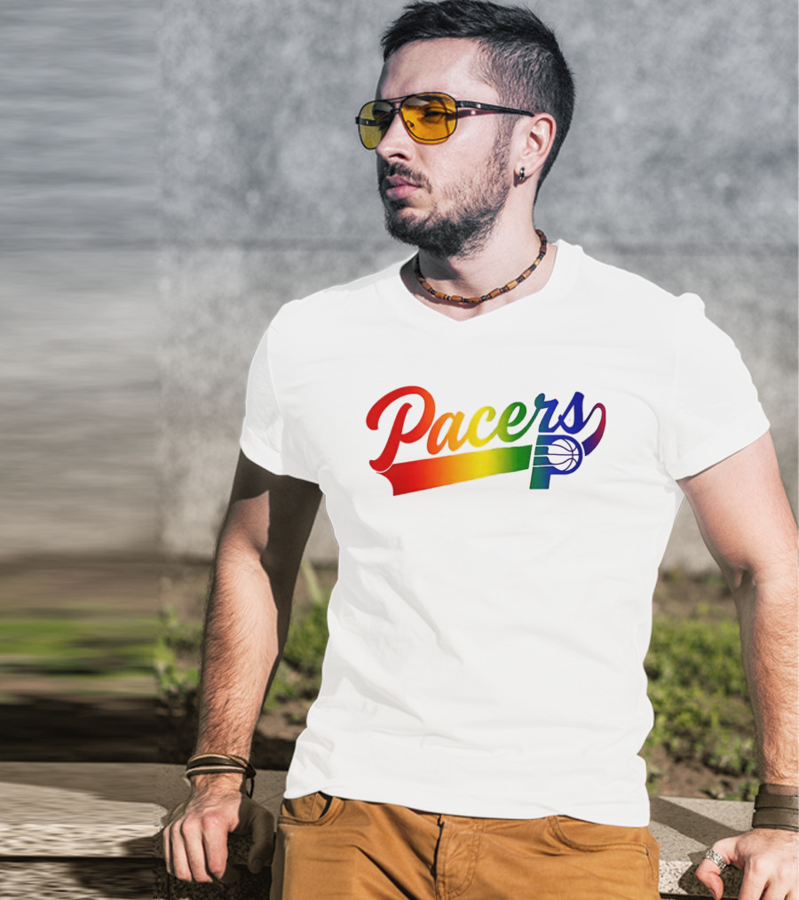 Indiana Pacers Pride Rainbow Game Night T-Shirt