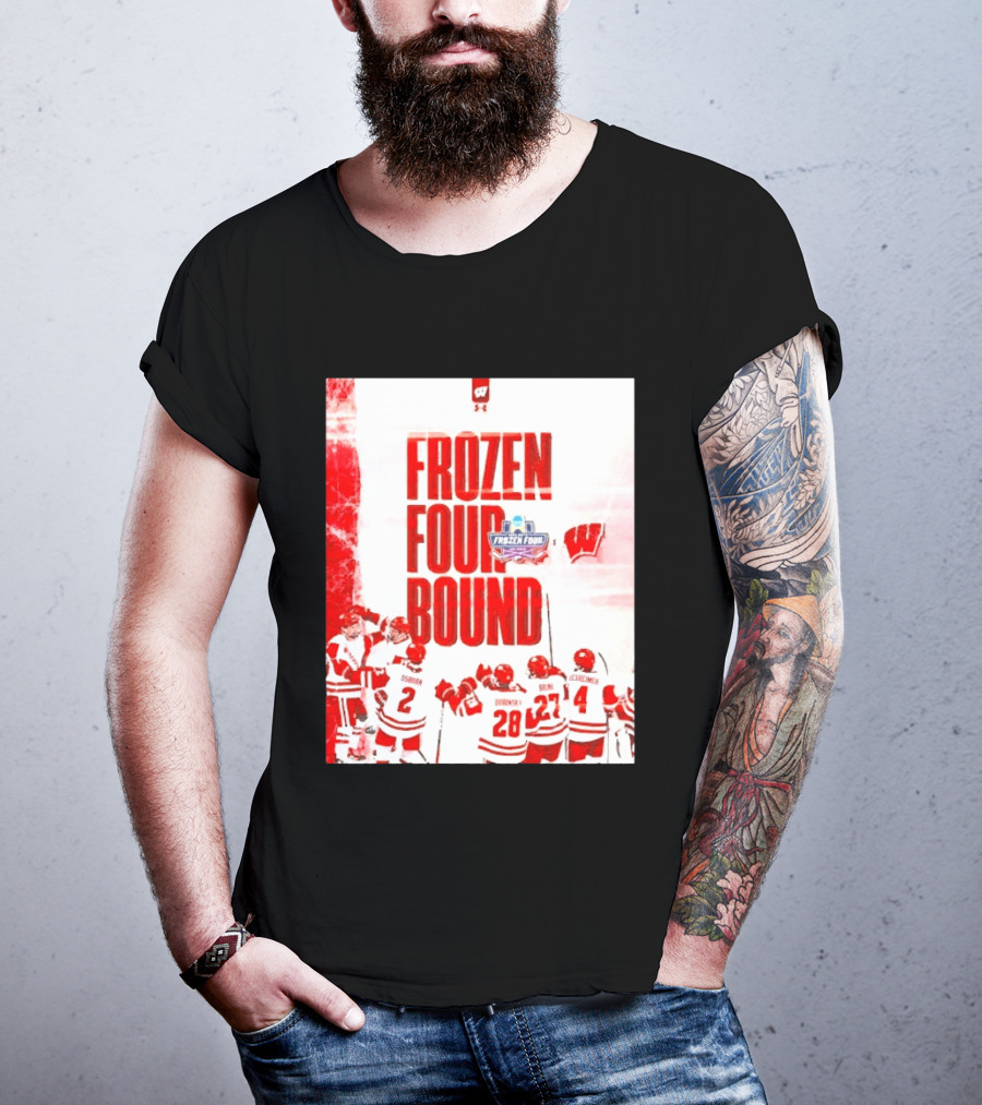 Frozen Four Bound Wisconsin Badgers Men's Ice Hockey Team Celebration T-Shirt