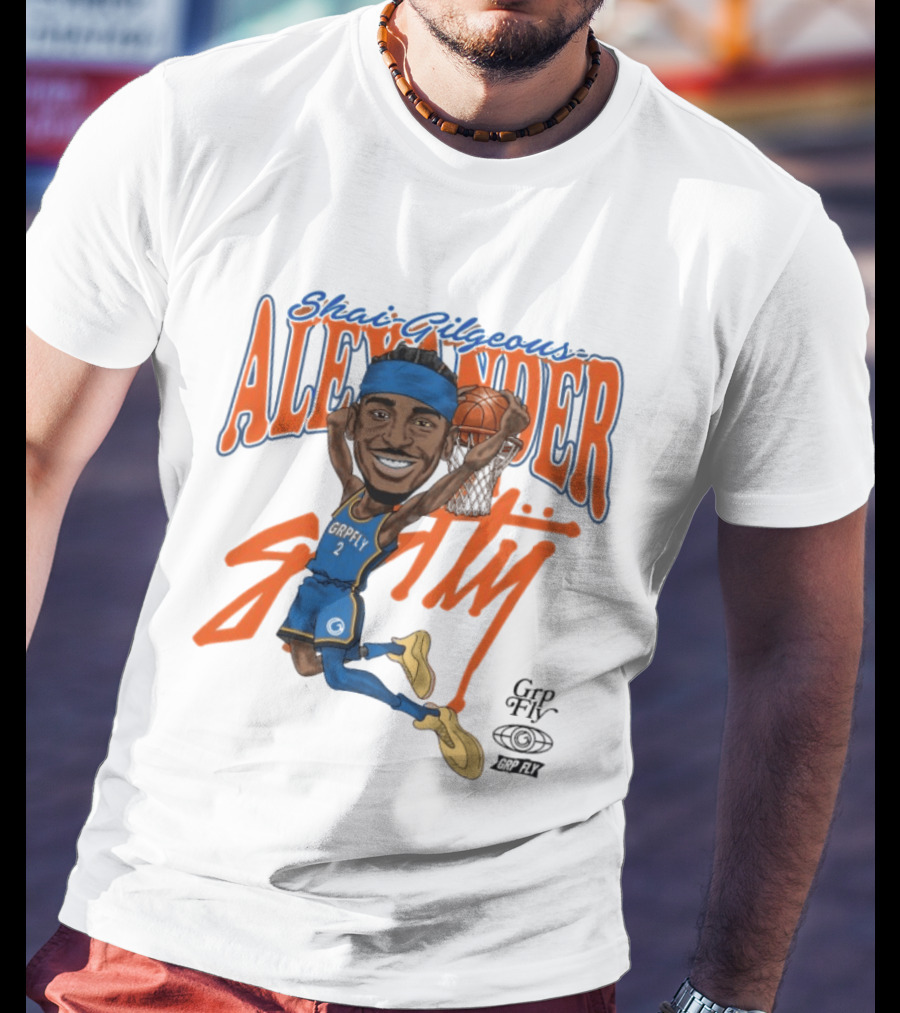 Shai Gilgeous Alexander Oklahoma City Basketball Dunk By Grip Fly T-Shirt