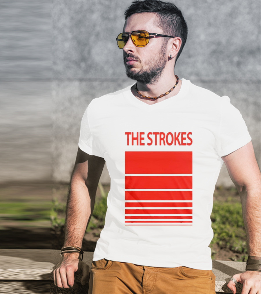 The Strokes 2026 Tour San Francisco Bold Red Stripes T-Shirt