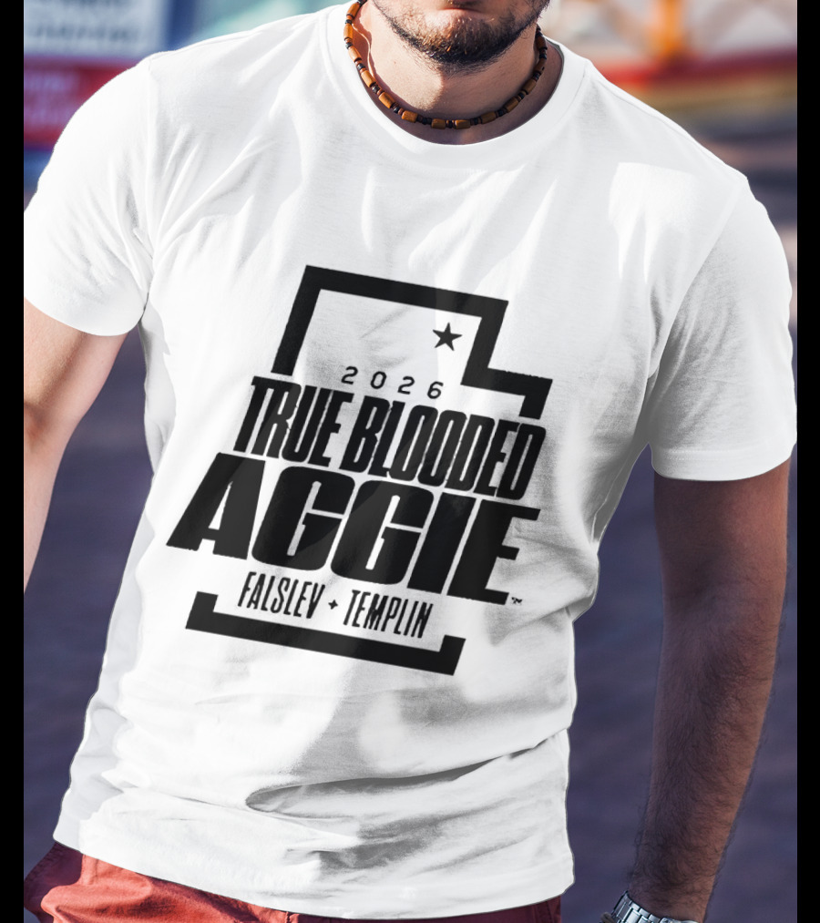 True Blooded Aggie Falslev Templin 2026 Utah State Outline Star T-Shirt