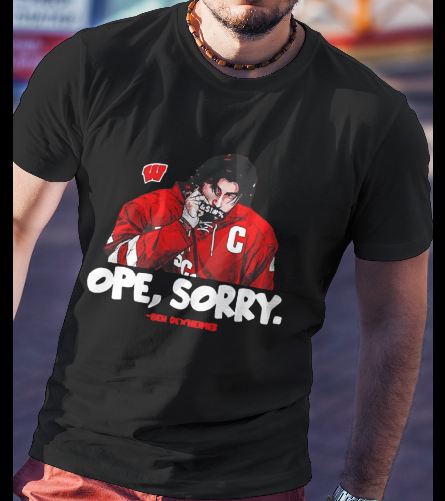Ben Dexheimer Wisconsin Badgers Ope Sorry Caricature C Hockey Player T-Shirt